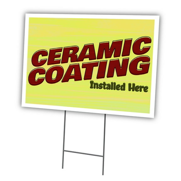 Ceramic Coating 18" X 24" Yard Sign & Stake | Advertise Your Business | Stake Included Image On Front Only | Made in The USA