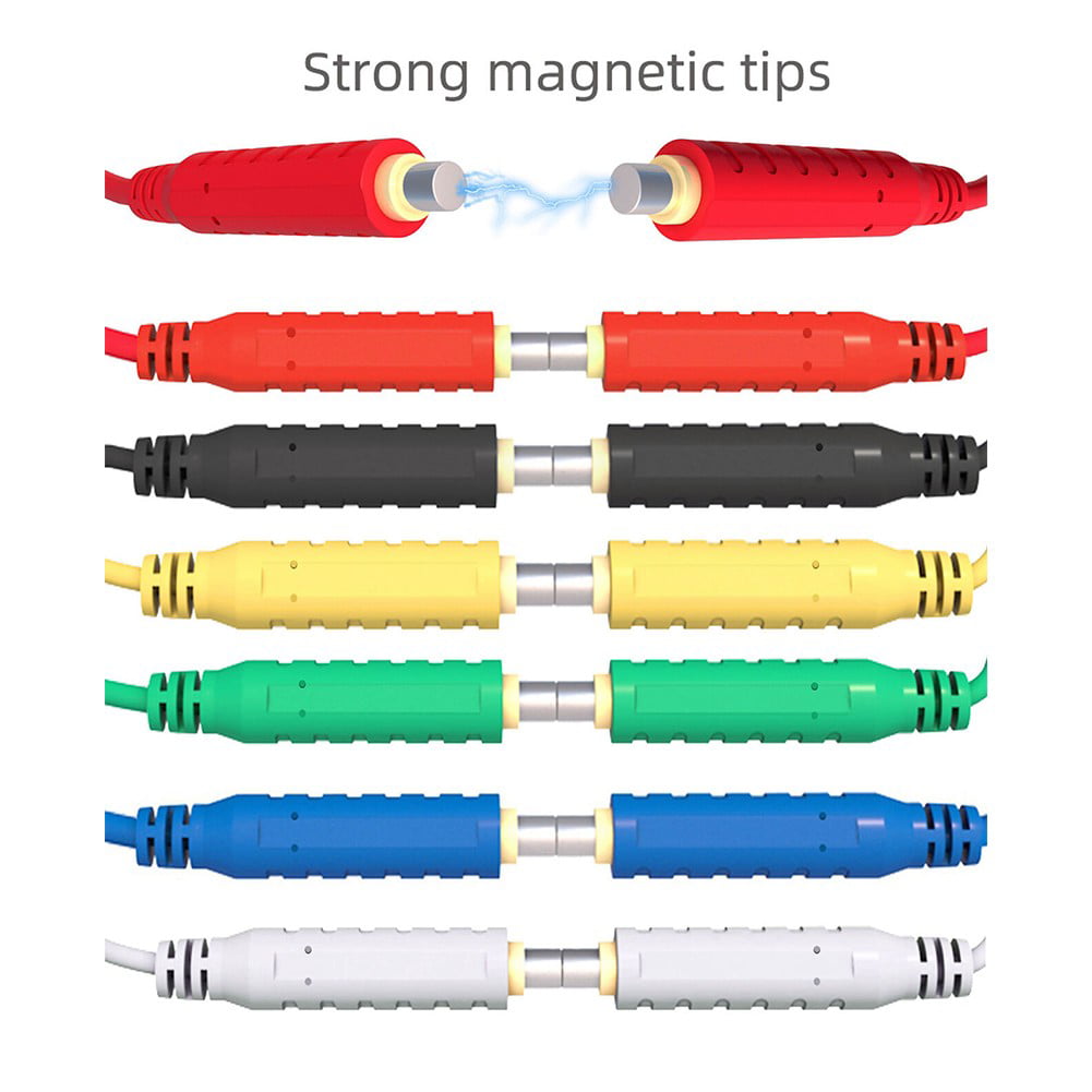 6PCS Magnetic Test Leads Silicone Soft Flexible Jumper Test Wires 30VAC 5A 3.3ft 