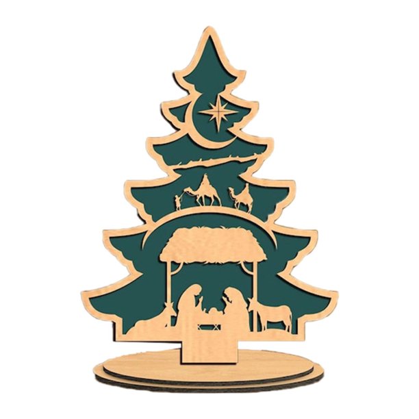 Decoración navideña, letrero decorativo de madera, regalo rústico de Navidad, decoración de mesa de escritorio Estilo D
