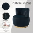 thumbnail image 4 of 360 Degree Swivel Cuddle Barrel Accent Sofa Chairs, Round Armchairs with Wide Upholstered, Fluffy Velvet Fabric Chair for Living Room, Bedroom, Office, Waiting Rooms, 4 of 20