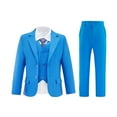thumbnail image 2 of Visaccy Boys 5pcs Suit Tuxedo Suits for Toddler Boys Ring Bearer Suit Wedding Royal Blue Outfit Jackets Vest and Pants Suits Size 12, 2 of 5