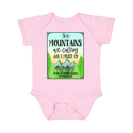 

Inktastic The Mountains Are Calling- Smoky Mountain Tennessee Gift Baby Boy or Baby Girl Bodysuit