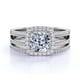 thumbnail image 4 of JeenMata Anillo de Compromiso con Diamante Real de Talla Cojín - Cuerpo Dividido - Anillo con Halo - Conjunto de Boda - Oro Blanco de 10 K, 4 of 6