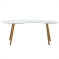 thumbnail image 6 of Convenience Concepts Oslo Bean-Shaped Coffee Table in Glossy White Wood Finish, 6 of 6