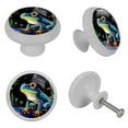 thumbnail image 4 of Frog Glow-in-the-Dark Fluorescent Drawer Pulls with Screws - Round 4-Pack, Suitable for Cabinets, Wardrobes, Dressers - Furniture Decor with Door Handles, 4 of 6