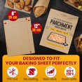 thumbnail image 3 of Quarter Sheet Pans 8x12 Inch Pack of 120 Baking Sheets by Baker’s Signature | Precut Silicone Coated & Unbleached – Will Not Curl or Burn – Non-Toxic & Comes in Convenient Packaging, 3 of 4