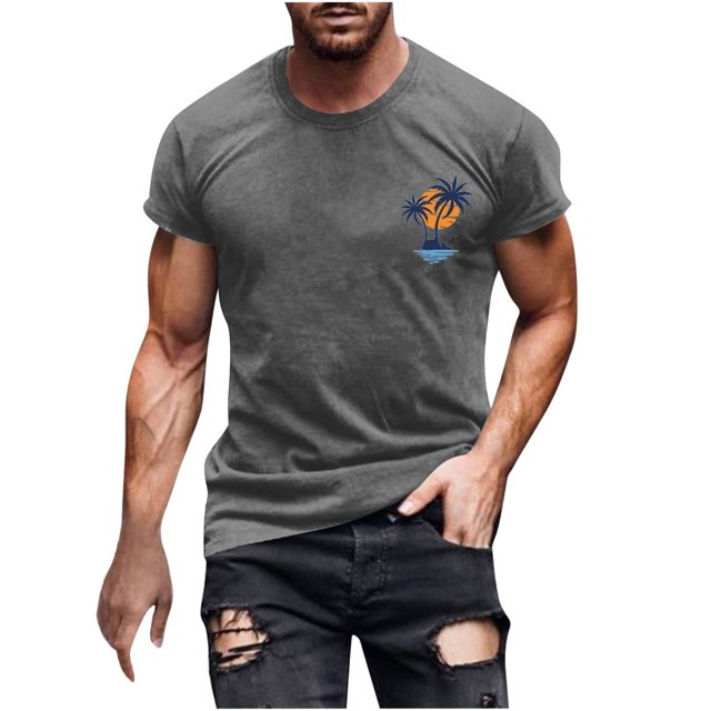 Birdeem Chemises pour Hommes T-Shirt à Manches Courtes Col Rond Imprimé Mode Décontractée Manches Courtes