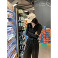 thumbnail image 1 of Traje deportivo de dos piezas para ocio, otoño e invierno, con capucha cepillada, manga larga y pantalones anchos con cintura elástica, 1 of 4
