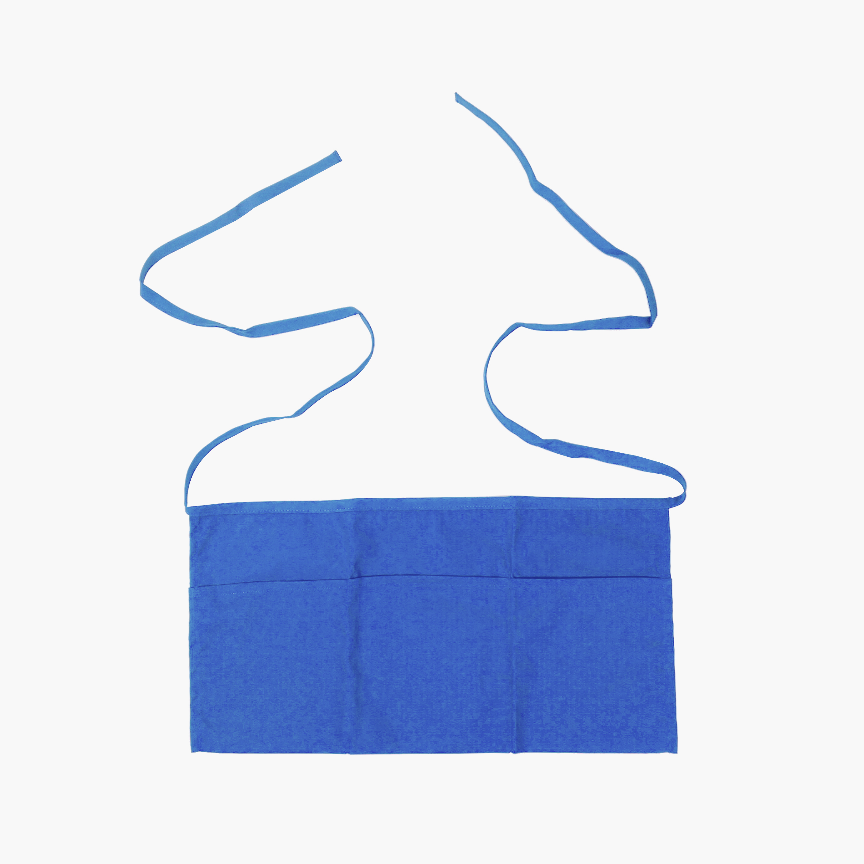 Cotton Waist Apron with 3 Pockets Kitchen Restaurant Bistro Craft Garden Half Short Aprons for Men, Women, Chef, Baker, Servers, Waitress, Waiter, Craftsmen Work Apron Uniform, Royal Blue