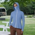 thumbnail image 2 of XINPING Women's UPF 50+ Sun Protective Hooded Jacket Ice Silk Jacket Breathable Long Sleeve Shirt for Summer Outdoor Activities, 2 of 9