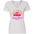 thumbnail image 3 of Inktastic Summer Enjoy the Sunshine Laguna Beach California in Pink Women's V-Neck T-Shirt, 3 of 5