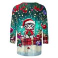 thumbnail image 6 of JTZGDY Womens Christmas Shirts Xmas Funny Printed Crew Neck 3/4 Length Sleeve Tops 2026 Festive Dressy Casual,Plus Size,Christmas Clothes for Women,Holiday Basic Tee,Tunic Tops Pullovers, 6 of 8