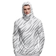 thumbnail image 6 of Havenx Mens Sun Protection Shirts Texture Print Long Sleeve Rapid Dry Shirt with Mask Hooded Upf 50+ Shirt Rash Guard Casual Summer Lightweight Athletic Workout Blouses,White L, 6 of 6