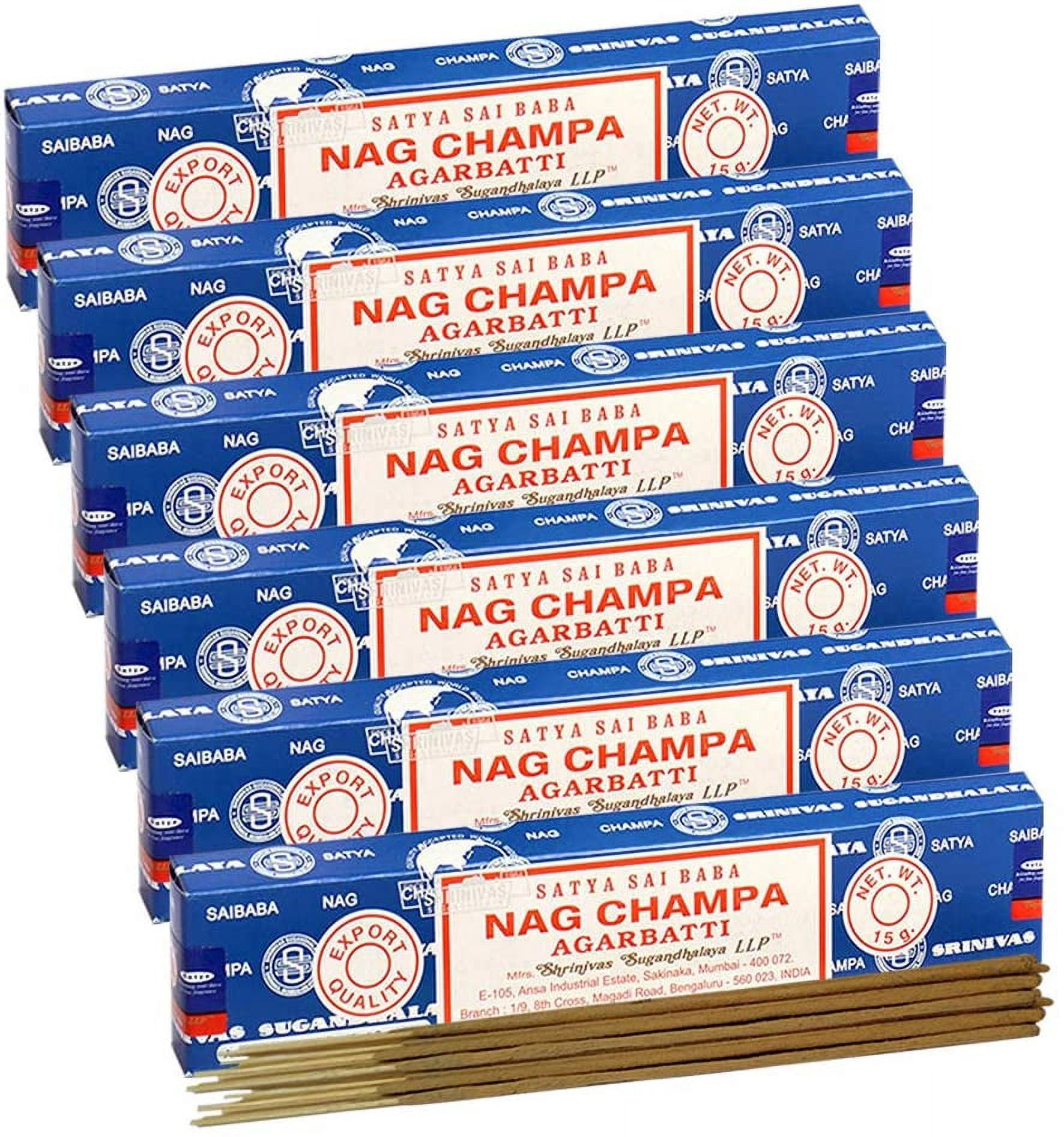 TRUMIRI Incense Stick Holder Bundle with Satya Sai Baba Nagchampa 15g Incense Sticks - Pack of 6 (Approx 90 Sticks)