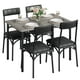 thumbnail image 4 of Historyli Juego de mesa de comedor de 4,5 piezas con 4 sillas tapizadas, mesa de comedor rectangular de madera y sillas, para apartamento, comedor, color ceniza de cemento., 4 of 9