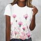 thumbnail image 5 of Camisetas de Manga Corta para las Mujeres Impresas Cuello Redondo Camiseta Casual, Camisetas Casuales de Mujer, 5 of 8
