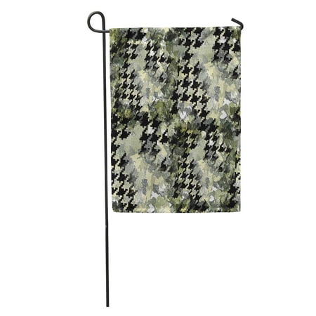 SIDONKU Abstract Houndstooth Geometric Camouflage Camo Colorful Swatch Watercolor Pattern Plaid Garden Flag Decorative Flag House Banner 12x18 inch