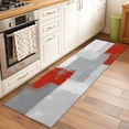 thumbnail image 2 of 2'x6' Rug Runners for Hallways Kitchen, Red Grey Non Slip Entryway Beside Floor Carpet Runner, Abstract Geometric Color Block Oil Painting Washable Laundry Room Bedroom Throw Rugs Mat for Family Pet, 2 of 8