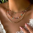 thumbnail image 3 of DESIGNICE Layered Necklaces for Women,Sleek Chain Alignment Long Necklaces for Women,Artful Layer Dimension Necklaces for Women,Gold, 3 of 4