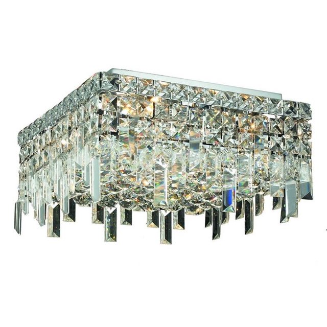 Elegant Lighting Maxime 12" 4 Light Elegant Crystal Flush Mount