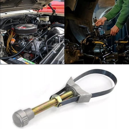 Adjustable Oil Filter Strap Wrench Universal Car Oil Filter Removal Tool with Metal Handle Diameter Adjustable Auto Repair Wrench for Engine Maintenance and DIY Vehicle Service