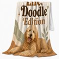 thumbnail image 2 of Life Doodle Edition Goldendoodle, Playful Pet Portrait Pattern, Warm Flannel Blanket for Living Room and Bedroom, Dog Lovers Thanksgiving Gift, Pet Lover Home Decor, 2 of 9