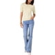 thumbnail image 2 of Camiseta básica de punto casual de manga corta para mujer INSPIRE CHIC, con cuello barco, ligera y elástica, color beige, 2 of 6