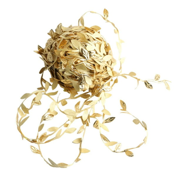 Guirnalda de hojas colgantes, artículo de artesanía y adorno, hecho de material, tela. Oro