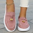 thumbnail image 2 of Pink Women'S Versatile Casual Slip On Loafers Spring Summer Style Trendy Soft Sole Comfortable Walking Flats For Outdoor Leisure Activities Size 40, 2 of 9