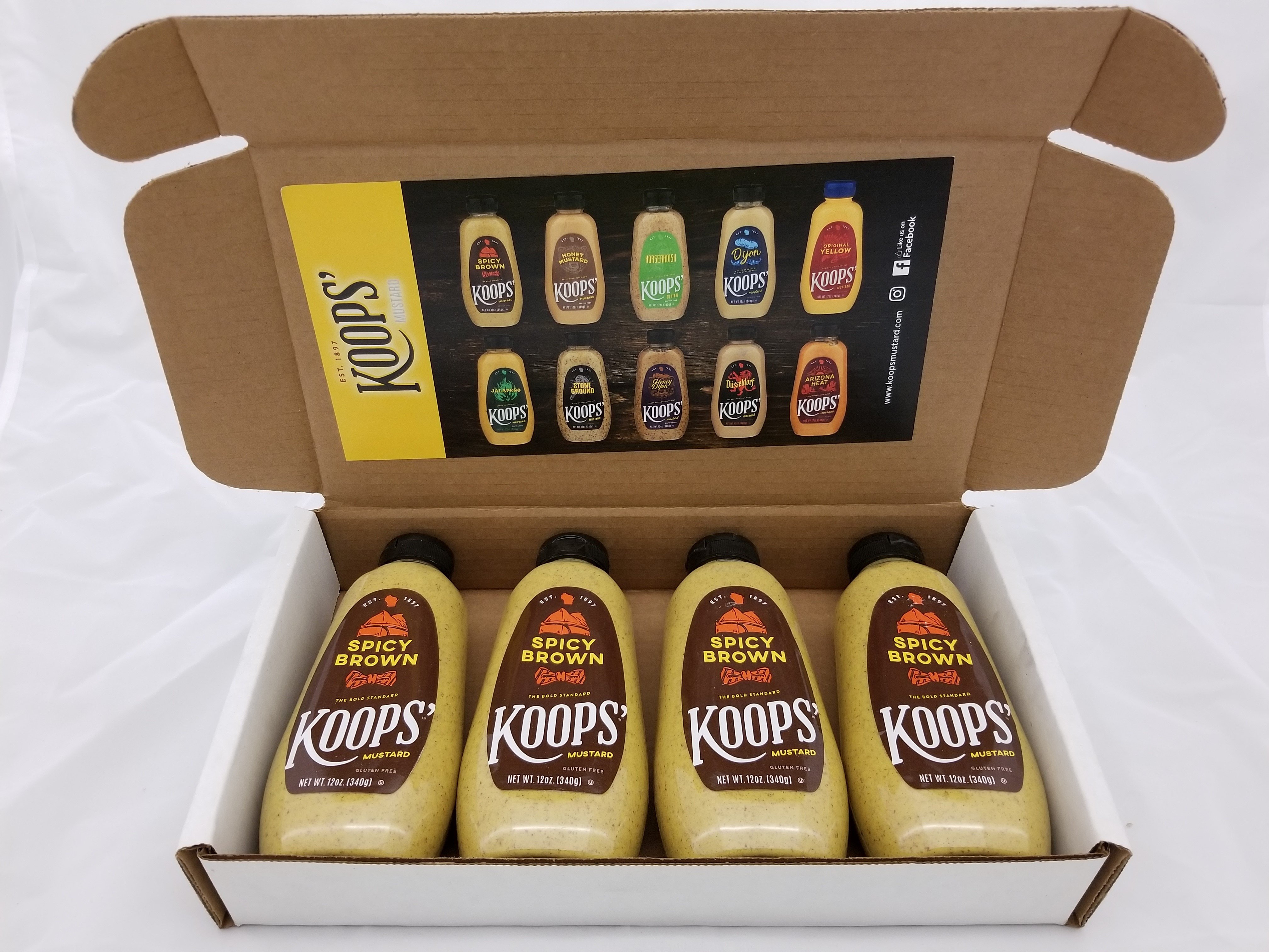Koops' Spicy Brown Mustard, 12 oz. Bottle, 4Pack
