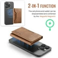 thumbnail image 4 of Allytechgroup Magnetic Compatible for iPhone 13 Wallet Case, Detachable Cards Holder Wireless Charing Support Shockproof Protective Phone Cover for iPhone 13, Brown, 4 of 9