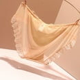 thumbnail image 3 of Women Transparent Lace Seamless Underwear Soft Comfortable Triangle Panties Sheer Breathable Elastic Fit Daily Wear, M, Beige, 3 of 3