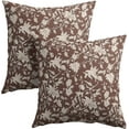 thumbnail image 1 of XIANYOU-housse de Coussin Imprimé Floral Brun Rougeâtre 16x16 Pouces Ensemble de 2 Vintage Boho Cottage Décor Printemps Automne Housse de Coussin Neutre Accent Moderne pour Maison Chambre Canapé, 1 of 4