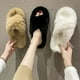 thumbnail image 2 of Zapatillas peludas para mujer, de otoño e invierno, de plataforma con tiras cruzadas de aspecto alto, suela gruesa, suela suave aumentada, zapatillas de algodón para el hogar, 2 of 6