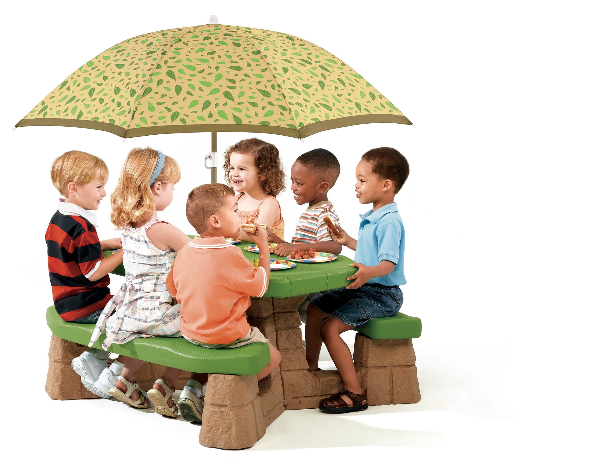 Kids Play Table N Chairs Picnic Set w Folding Umbrella Kid Child Toy Table NEW 
