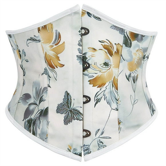 Mareep Women's Floral Print Waist Cincher Corset Girdle - Body Shaping Short Style Shapewear for Tummy Control & Slimming