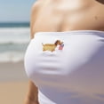 thumbnail image 6 of Clearance 4th of July Dachshund Bathing Suit, Embroidered Bandeau Cropped Tankini Top Women's, Dog Lover swimwear With Straps Cute Summer Beach Top, 6 of 9