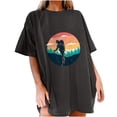 thumbnail image 1 of Birdeem T-Shirt Décontracté à Manches Courtes Imprimé Plage d'Été pour Femmes, 1 of 7