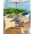 thumbnail image 5 of Outdoor Tablecloth with Umbrella Hole and Zipper Hello Spring Flower White Rose Vintage Black White Buffalo Plaid Waterproof Patio Table Cover Rectangle Table Cloth for Picnic Party BBQS, 54x80, 5 of 7