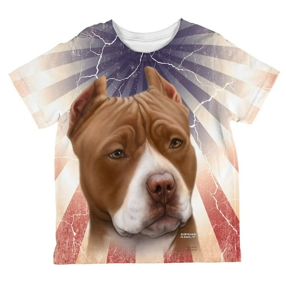 Pit Bull Terrier Live Forever All Over Toddler T Shirt Multi 4T