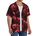 thumbnail image 2 of Rateoe Red Line Print Mens Front Pocket Hawaiian Shirts Casual Shirts Short Sleeve Button Down Beach Tropical Shirts-, 2 of 5
