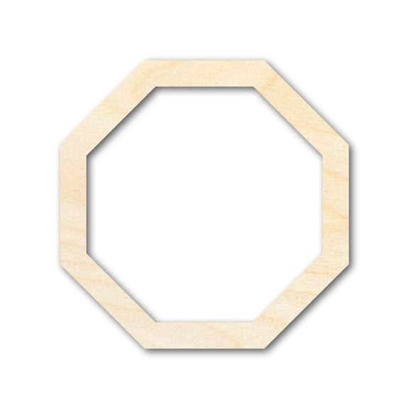 Unfinished Wood Octagon Outline Shape 3" / 1/8"