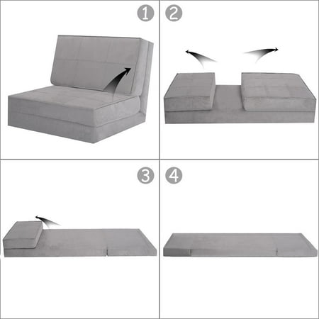 Flip Chair Sofa Lounger Fold Down Convertible Sleeper Bed ...