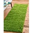 thumbnail image 2 of Unique Loom 3127902 2 ft. 2 in. x 6 ft. 5 in. Solid Shag Runner Rug, Grass Green, 2 of 5