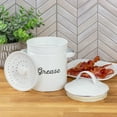 thumbnail image 2 of AuldHome Design Enamelware Grease Container w/ Strainer, Farmhouse Style Kitchen StorageTin, Labeled "Grease", 2 of 10