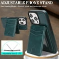 thumbnail image 3 of Detachable Wallet Case for iPhone 13 Pro Max, TECH CIRCLE RFID Blocking Mag-Safe Compatible Magnetic Kickstand PU Leather Lightweight Back Cover Protective Case, Dark Green, 3 of 11