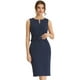 thumbnail image 1 of Vestido de trabajo sin mangas Allegra K Azul marino oscuro S, 1 of 6