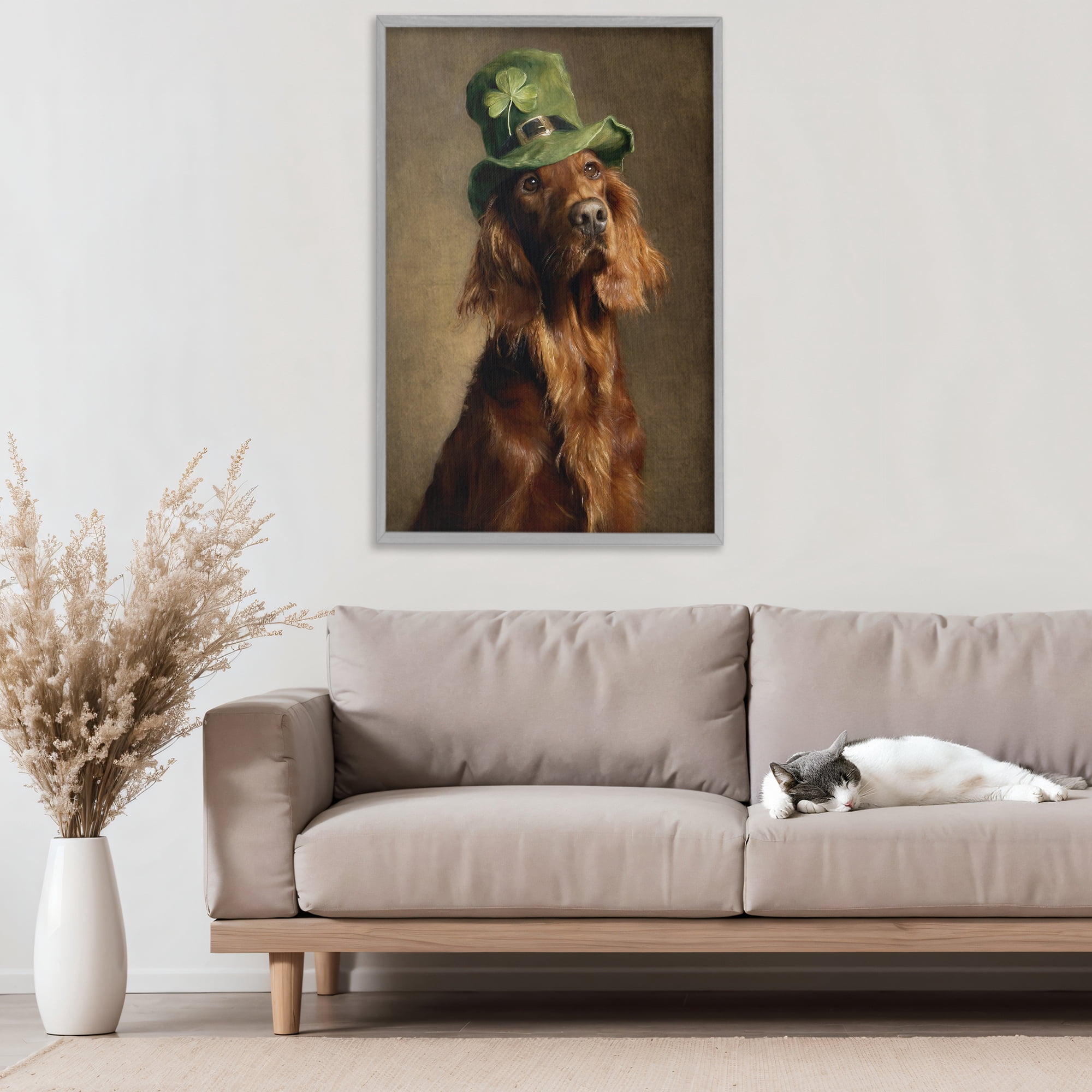 Stupell Industries The Irish Setter Portrait Gray Framed Giclee Art, design by Tina LeCour