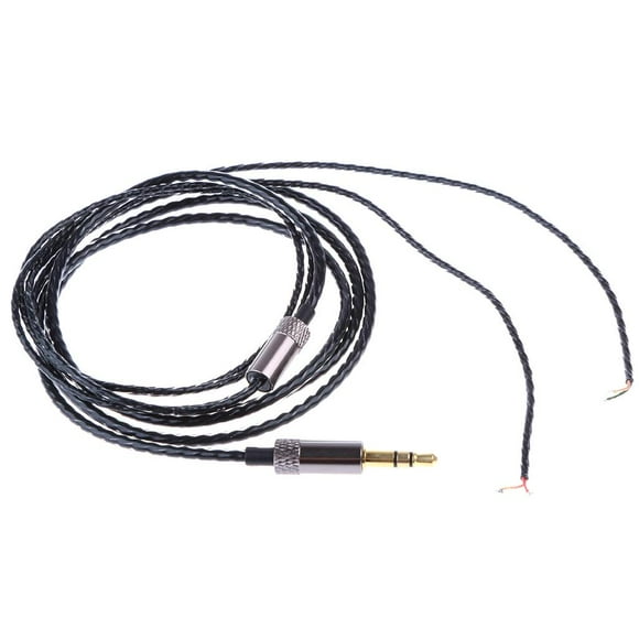 Matériau Noyau de Fil de Cuivre Durable Connecteur de Câble Audio d'Écouteurs Réparation Remplacement Fil de Casque Ligne Bricolage Noir et Gris