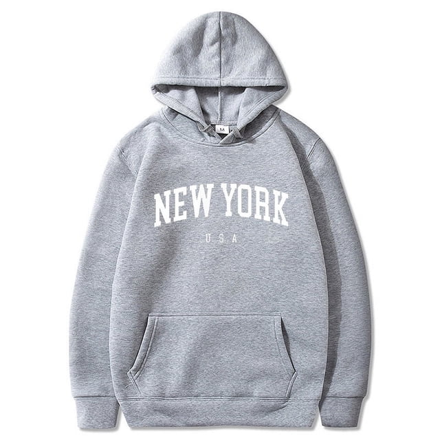 Sudaderas con capucha de la ciudad de Nueva York para hombres y mujeres, sudaderas con estampado de letras, sudaderas gráficas, jersey con capucha Harajuku informal suelto, ropa deportiva